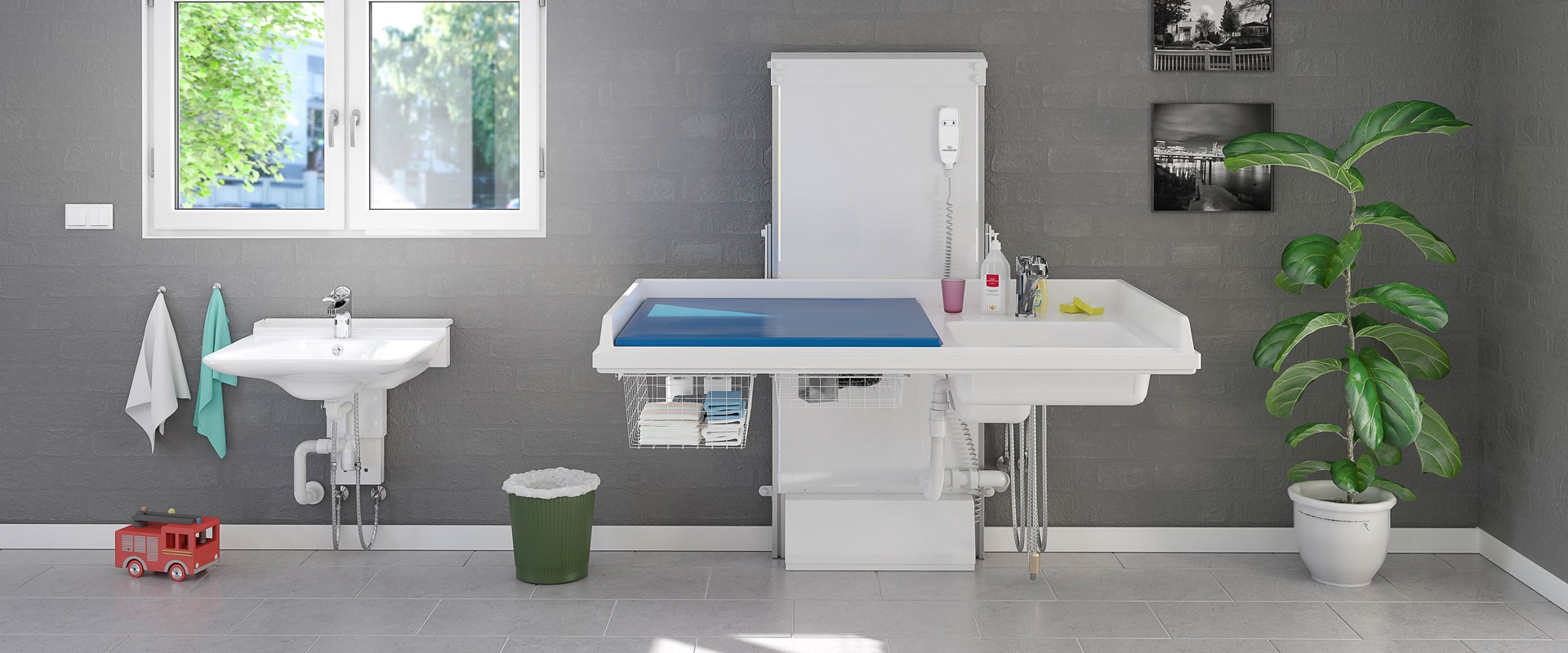 countertop baby changing station