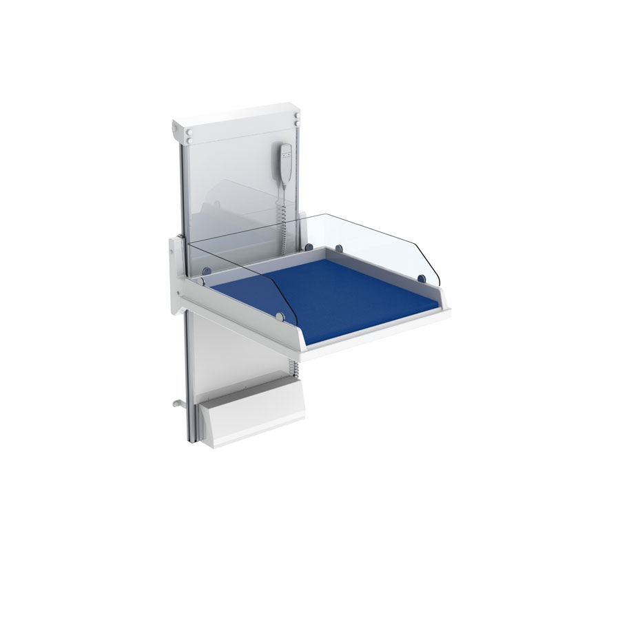 Height adjustable baby changing table 334 - 80x80 cm, 20 cm border<br><i>- Not foldable nursing table area</i>