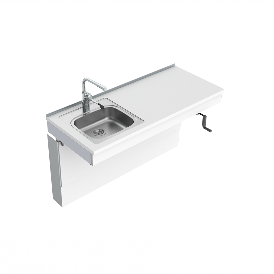 Wall Mounted Cranked Height Adjustable Sink Module 6350-ES11