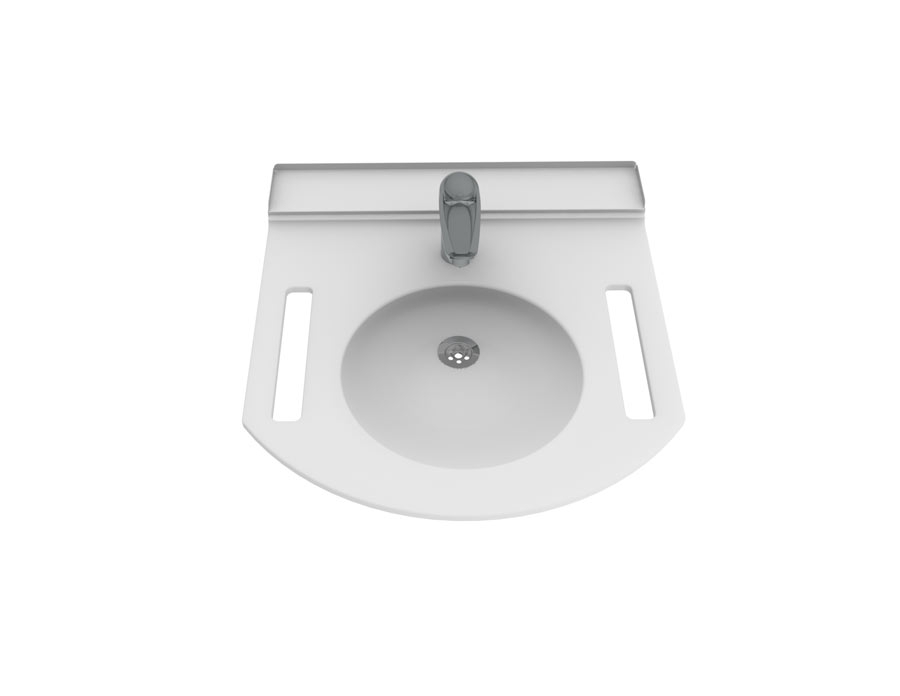 Manually adjustable washbasin with gas spring - BASICLINE 406-15