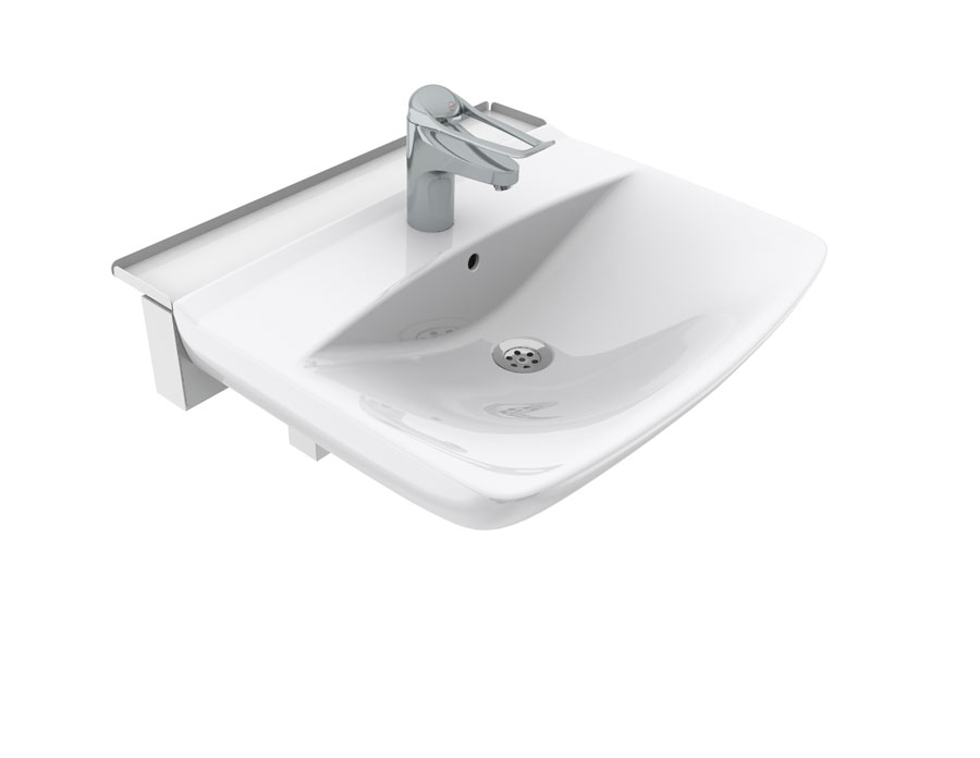 Manually adjustable washbasin with gas spring - BASICLINE 406-11
