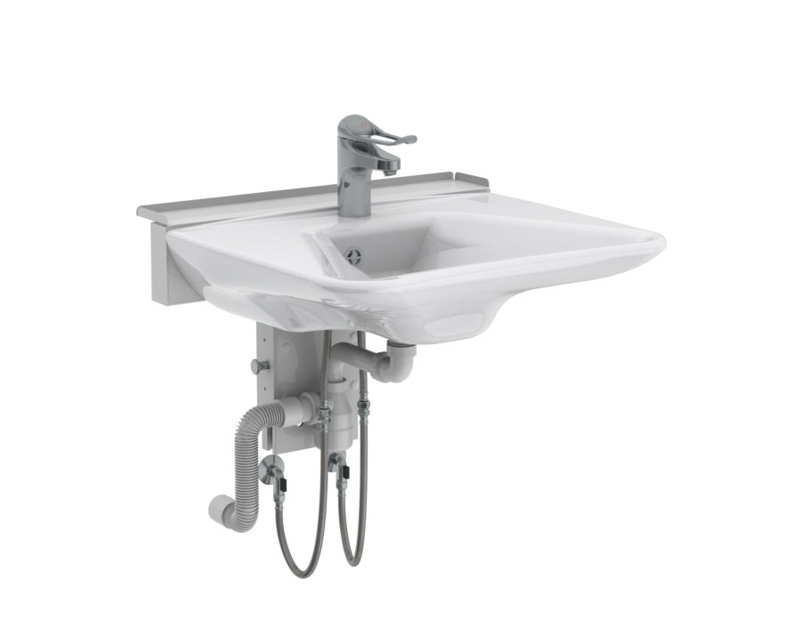Manually adjustable washbasin with gas spring - BASICLINE 406-01