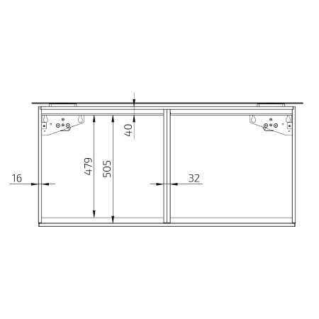 Dimensions - Kitchen Worktop Lift Baselift 6300HA - Wall-mounted, 103 mm front