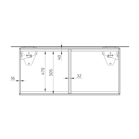 Dimensions - Kitchen Worktop Lift Baselift 6310HA - Floor-mounted, 103 mm front