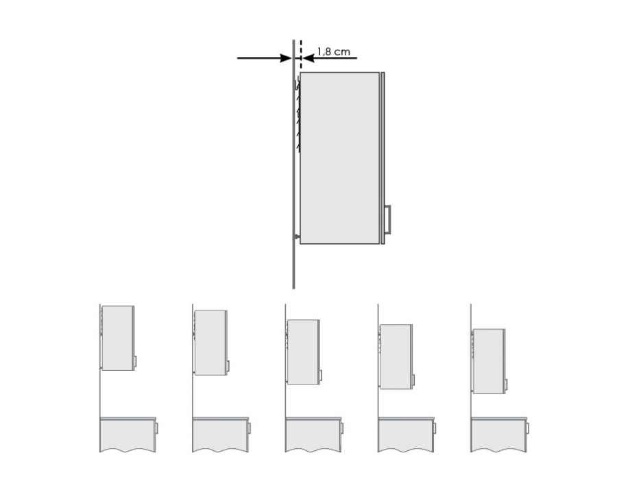 Måttuppgifter - Konsolsystem för manuellt höjdjusterbara väggskåp - 6280   