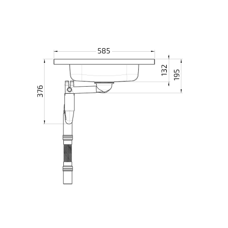 Dimensions - Wheelchair Accessible Sit-on Sink, Mini Kitchen (for hob) - Granberg ESFS