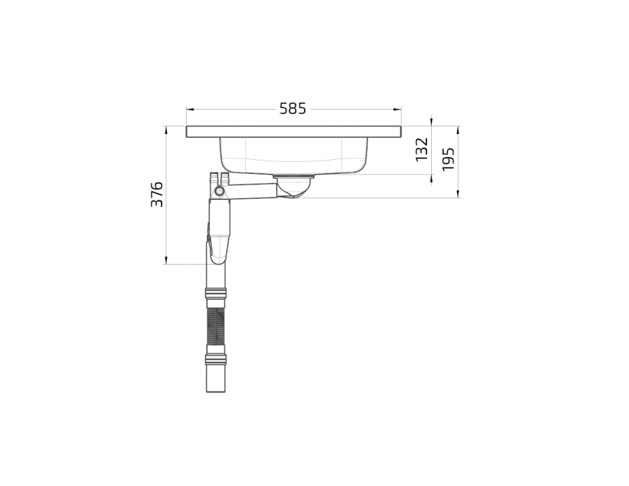 Dimensions - Wheelchair Accessible Sit-on Sink, Mini Kitchen (for hob) - Granberg ESFS