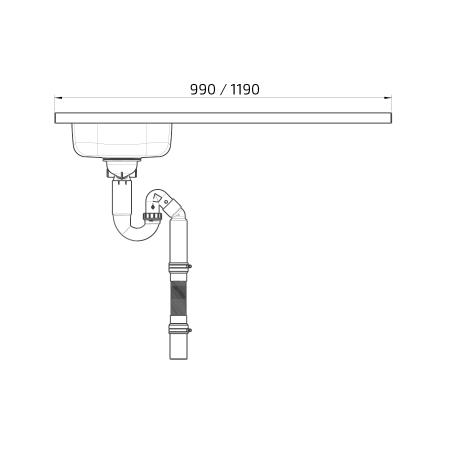 Dimensions - Wheelchair Accessible Sit-on Sink, Mini Kitchen (for hob) - Granberg ESFS