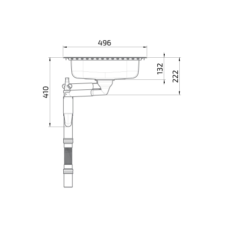 Dimensions - Wheelchair Accessible Inset Kitchen Sink Granberg ES20 - 61.6 cm