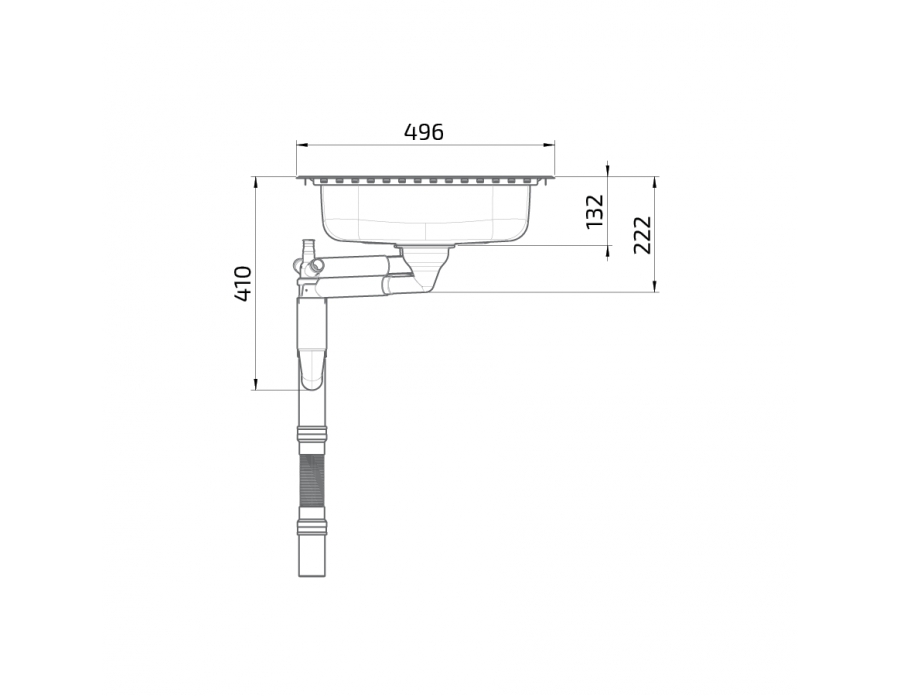Dimensions - Wheelchair Accessible Inset Kitchen Sink Granberg ES20 - 61.6 cm