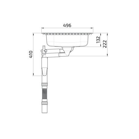 Dimensions - Inset Kitchen Sink Stainless Steel Granberg ES25 - 97.1 cm