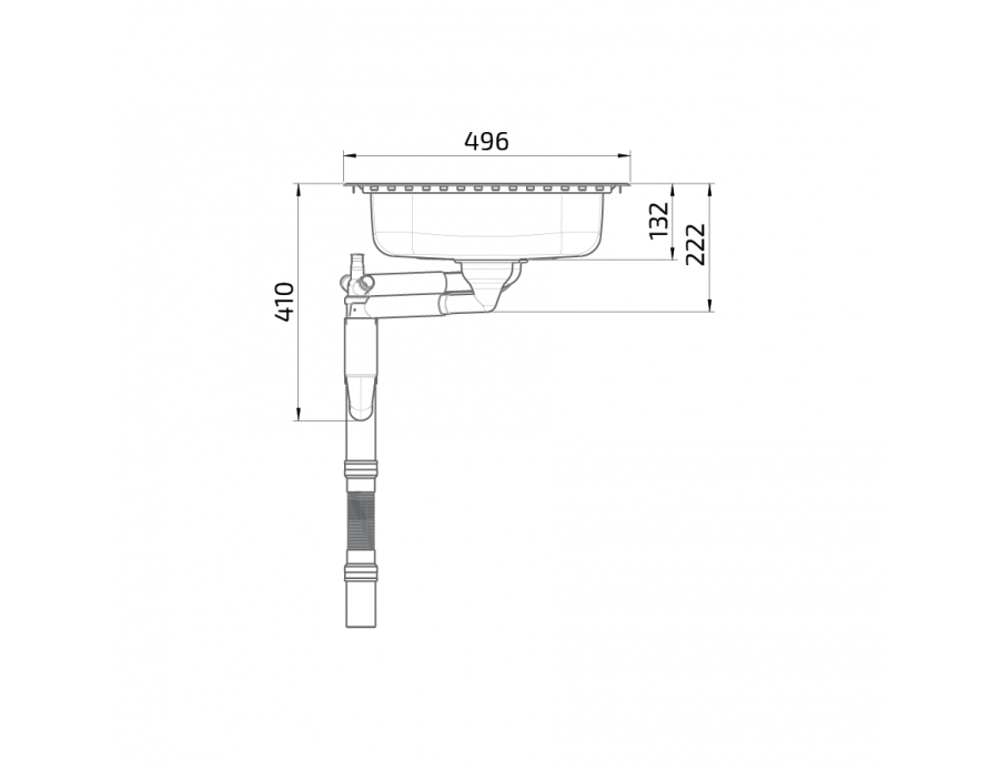 Dimensions - Inset Kitchen Sink Stainless Steel Granberg ES25 - 97.1 cm