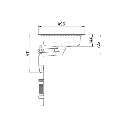 Dimensions - Wheelchair Accessible Inset Kitchen Sink Granberg ES35 - 120.6 cm