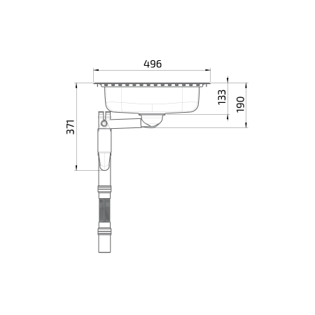 Dimensions - Wheelchair Accessible Inset Kitchen Sink Granberg ES15 - 76.6 cm