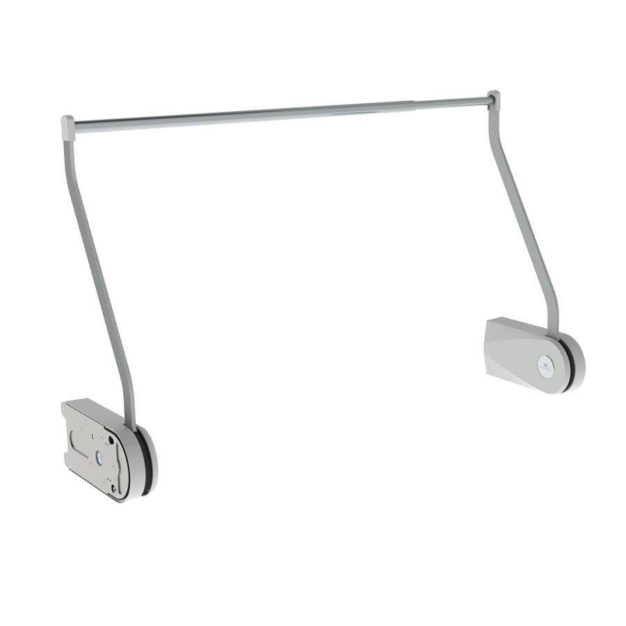 Butler 722-Grey - - Cover of grey plastic RAL 7035, powder-lacquered arms RAL 7035, chromed clothes rod