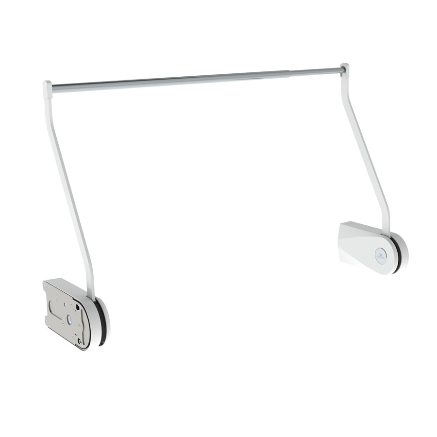 Butler 722-White - - Cover of white plastic RAL 9003, powder-lacquered arms RAL 9003, chromed clothes rod