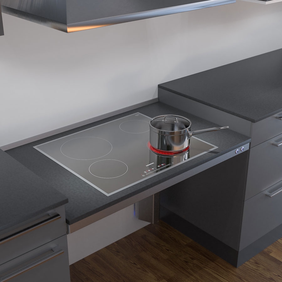 Kitchen Worktop Lift Baselift 6310HA - Floor-mounted, 103 mm front