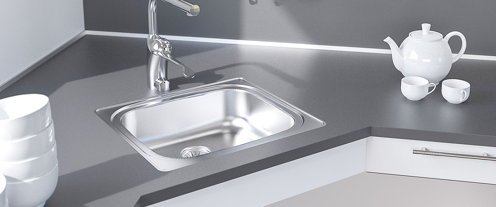 Inset Sinks With Shallow Bowl Sinks Taps Granberg